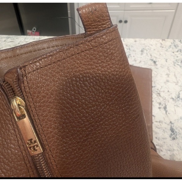 Tory Burch Riding Boots Women's Size 8.5 Amanda Light Brown Tan Almond - Picture 9 of 11